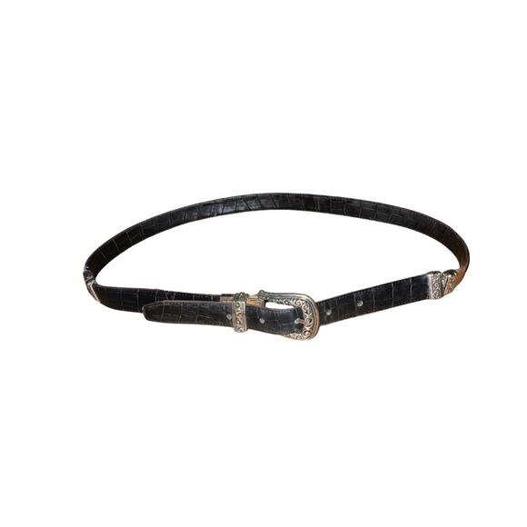 Vintage 90s Western Style Cowgirl Belt Reversible Brown and Black Size Medium main image 4